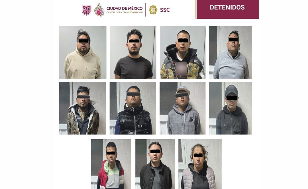 10 personas son arrestadas por portación de armas y drogas (30/01/2025). Foto: