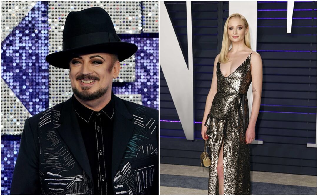 Boy George y Sophie Turner. Fotos: Archivo
