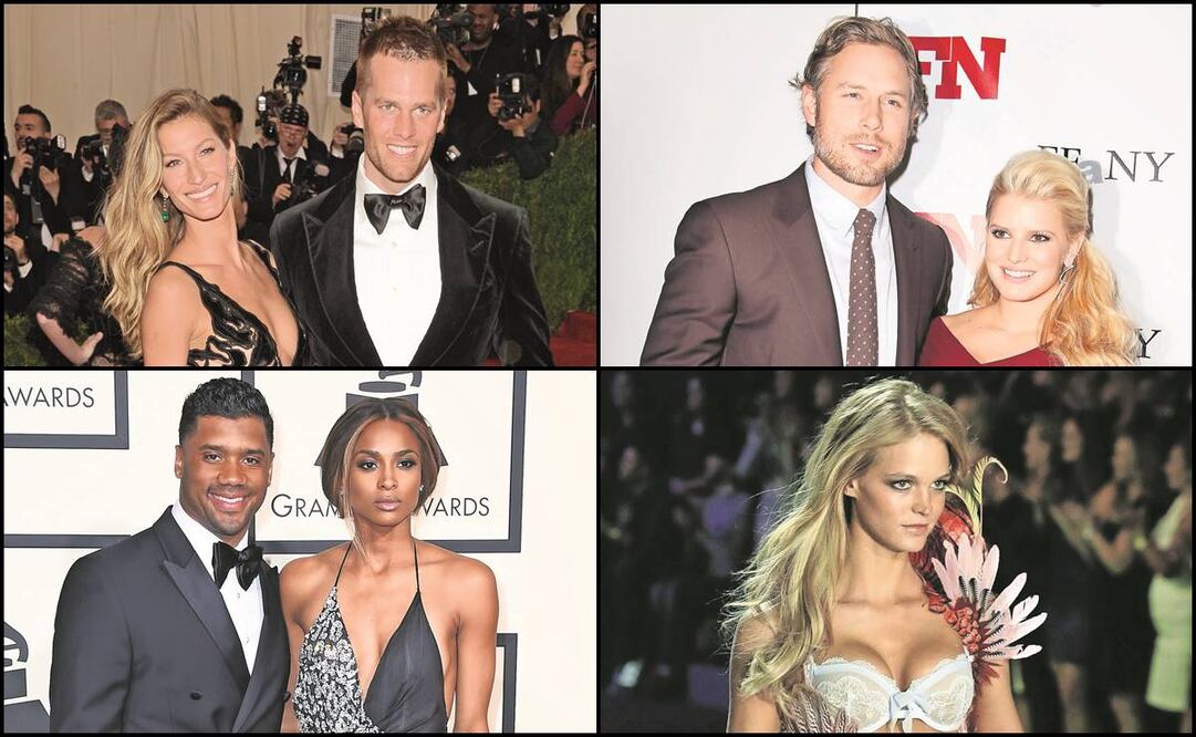 Héroes de la NFL y sus famosas parejas. Fotos: Archivo/EL UNIVERSAL.