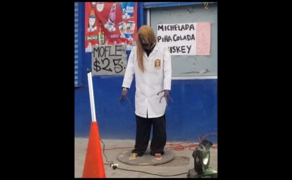 Adorna maniquí zombie con foto de la alcaldesa... y le clausuran su negocio