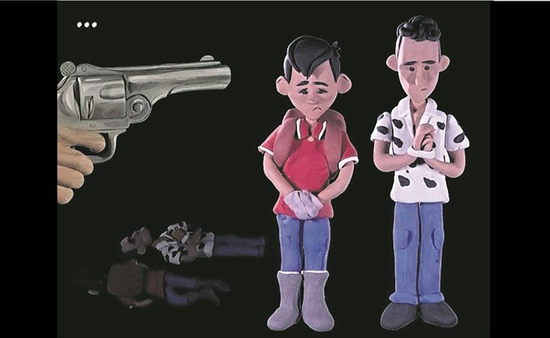 Ilustración del niño y el joven de 18 años ejecutados en Tibú, Colombia, que circula en redes. Ilustración: tomada de Twitter