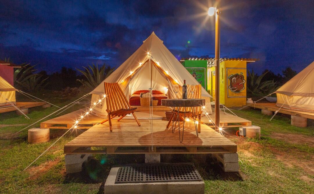 El glamping Octli, en Tlaxcala. Foto: Cortesía Nantli