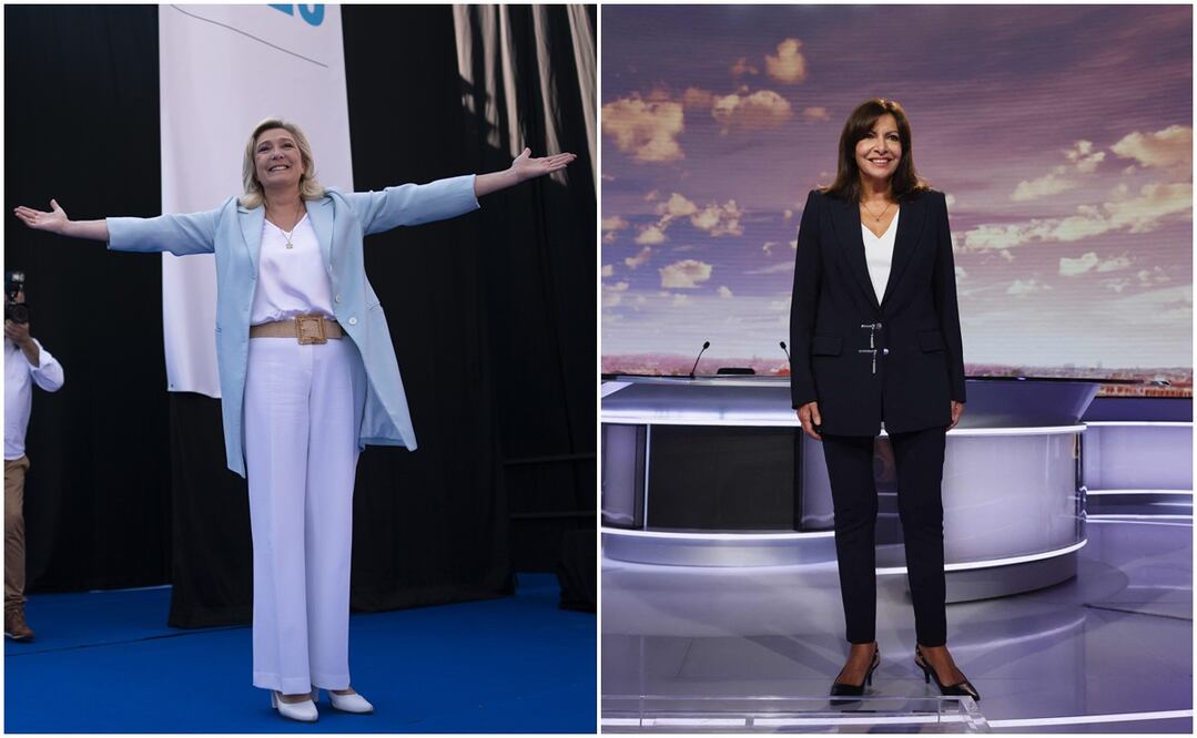 Marine Le Pen y Anne Hidalgo. Fotos: AP y AFP