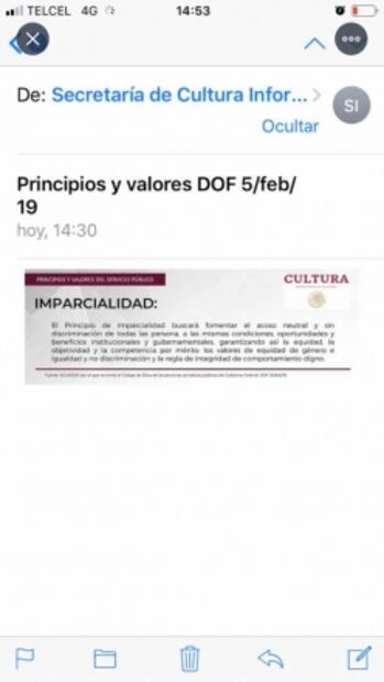 Por error, Secretaría de Cultura pide a empleados "fomentar el acoso"