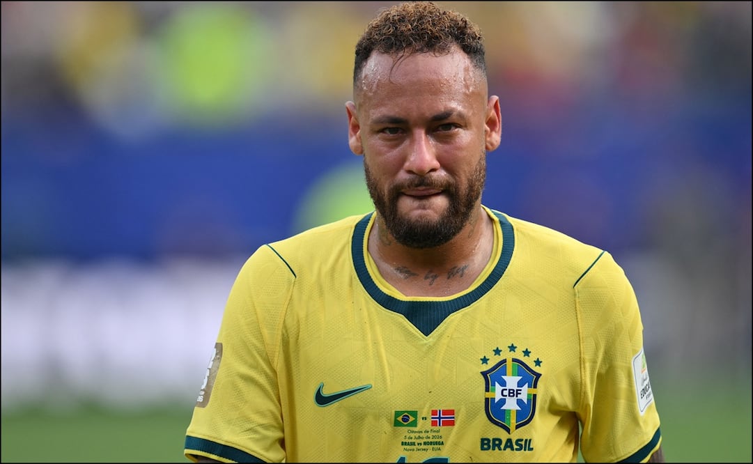 Neymar reacciona tras la eliminación de Brasil de la Copa del Mundo 2026. FOTO: AFP