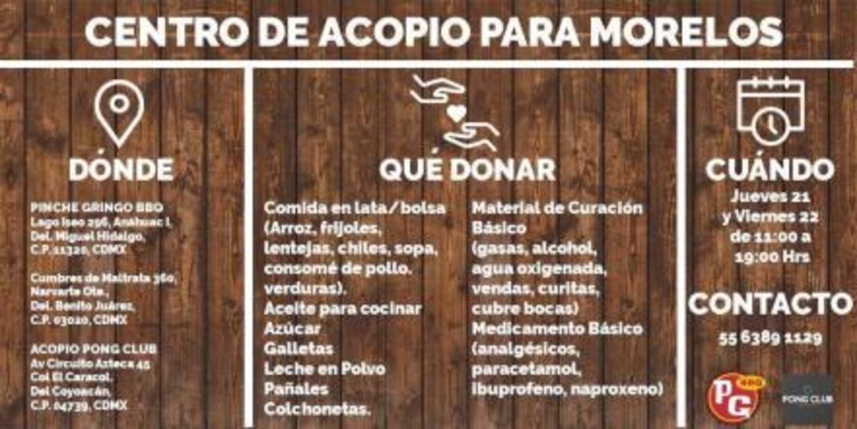 Lista de restaurantes que envían alimentos y ayuda a Morelos