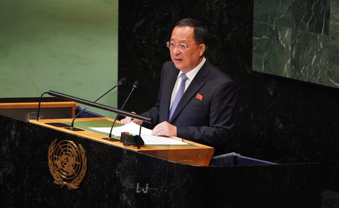 Ri Yong Ho, jefe de la diplomacia norcoreana dando su discurso ante la Asamblea General de la ONU. (Foto: AFP)