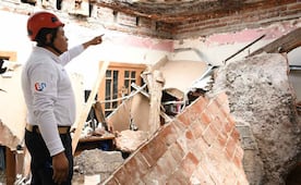 Personal de alcaldía Benito Juárez atiende derrumbe en inmueble en la colonia Álamos; edil reitera que seguridad de vecinos es prioridad 