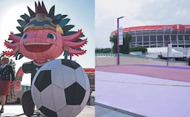 Retiran figura del Ajolote que se encontraba afuera del Estadio Ciudad de México; será reubicado