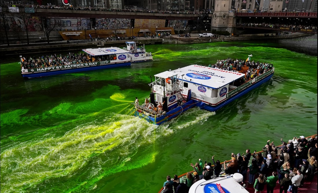 FOTOS: Se pinta de verde el río Chicago en el inicio de los festejos ...