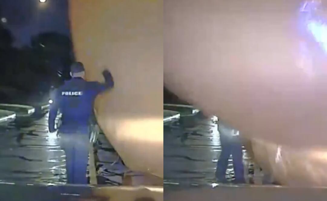 El 14 de octubre, un policía fue aplastado por una decoración de Halloween en Ohio. Foto: Captura de video