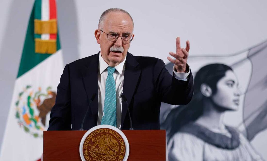 Julio Berdegué Sacristán, durante la mañanera del 15 de abril del 2025 en Palacio Nacional. Foto: Diego Simón / EL UNIVERSAL