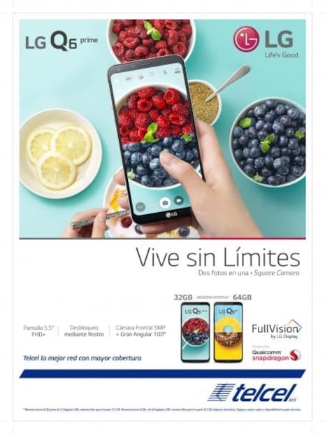 LG presenta Q6 prime, el primer celular con reconocimiento facial