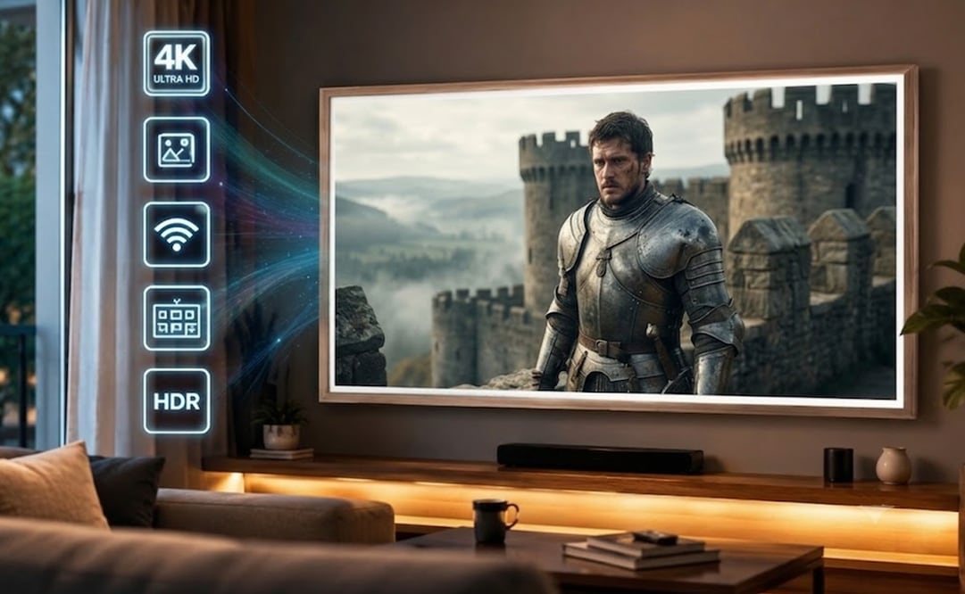 La Hisense Canvas de 55 pulgadas ofrece especificaciones pensadas para entretenimiento de alta calidad. Foto: IA