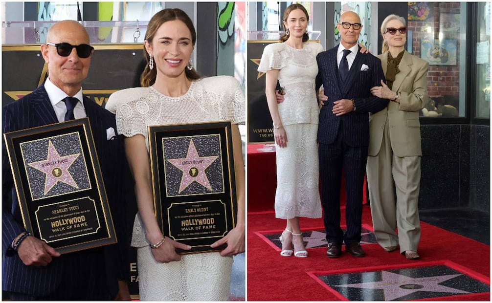 Emily Blunt, Stanley Tucci y Meryl Streep. Foto: KEVIN WINTER / GETTY IMAGES NORTH AMERICA / Getty Images via AFP.
