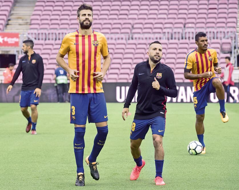 AFP. Entrenamiento de los jugadores del Barcelona