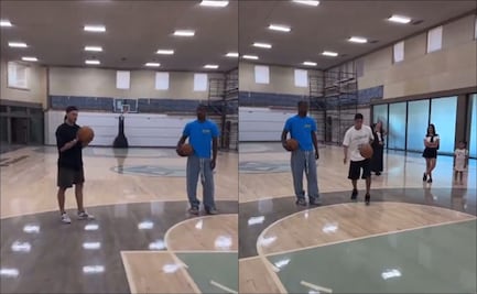 VIDEO: Santiago Giménez y Edson Álvarez intentan encestar con el pie junto a Jimmy Butler, estrella de la NBA 