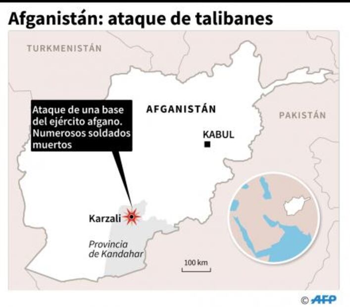 Ataque talibán en Afganistán deja al menos 26 soldados muertos