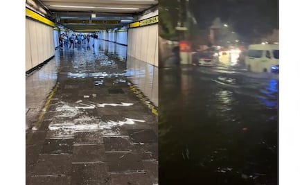 VIDEOS: Lluvia deja encharcamientos e inundaciones en paradero Pantitlán del Metro CDMX 