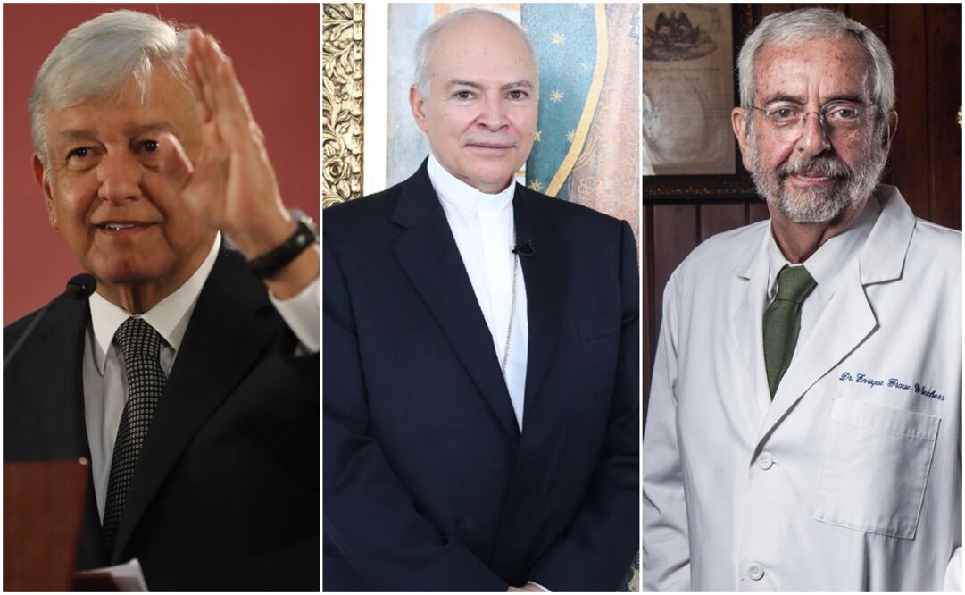 En la fotografía: Andrés Manuel López Obrador, Carlos Aguiar Retes y Enrique Graue. (EL UNIVERSAL)