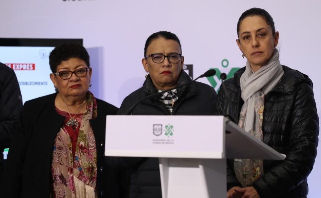 Ernestina Godoy, Rosa Icela Rodríguez y la jefa de gobierno de la CDMX, Claudia Sheinbaum. Foto: Valente Rosas/EL UNIVERSAL 