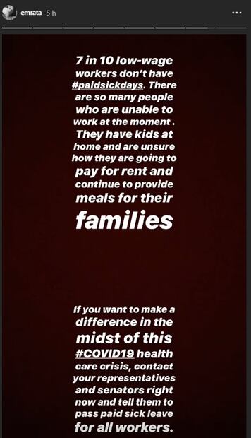 Emily Ratajkowski pide gasto de incapacidad durante el Covid-19