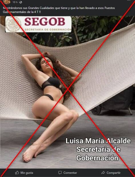 Foto falsa haciendola pasar por Luisa María Alcalde