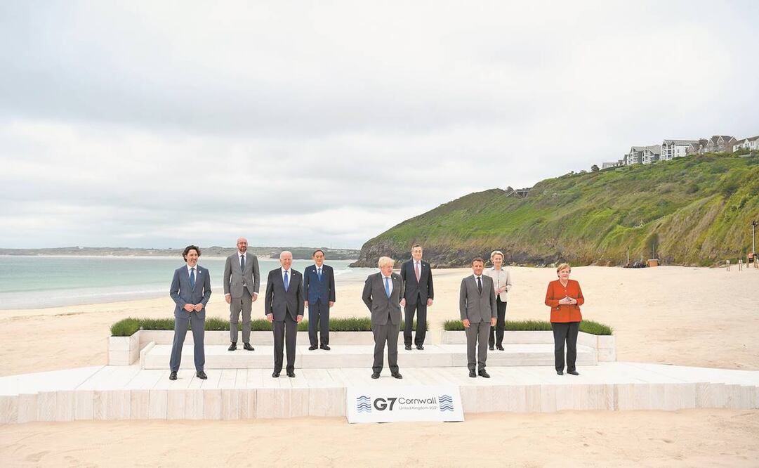 Los líderes del G7 iniciaron este viernes en Inglaterra una cumbre presentada como una "enorme oportunidad" para poner en marcha la recuperación mundial tras la pandemia. Foto: EFE.