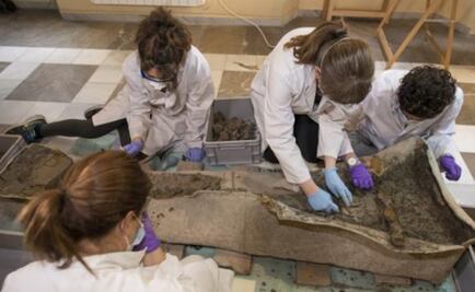 Sarcófago de plomo revela sus secretos, descubren cráneo "excepcional"