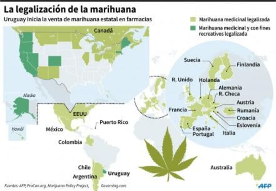 Los países donde el consumo de marihuana medicinal es legal