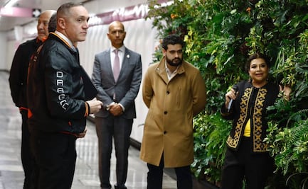 Clara Brugada presenta prototipo de muro verde instalado dentro de estación Juanacatlán de la Línea 1 del Metro