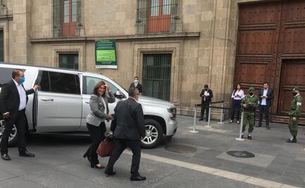 Llegan a Palacio Nacional integrantes del Gabinete a informe de AMLO