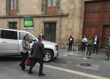 Llegan a Palacio Nacional integrantes del Gabinete a informe de AMLO