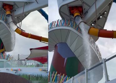 Video muestra momento en que tobogán de crucero se rompe; un pasajero resulta herido