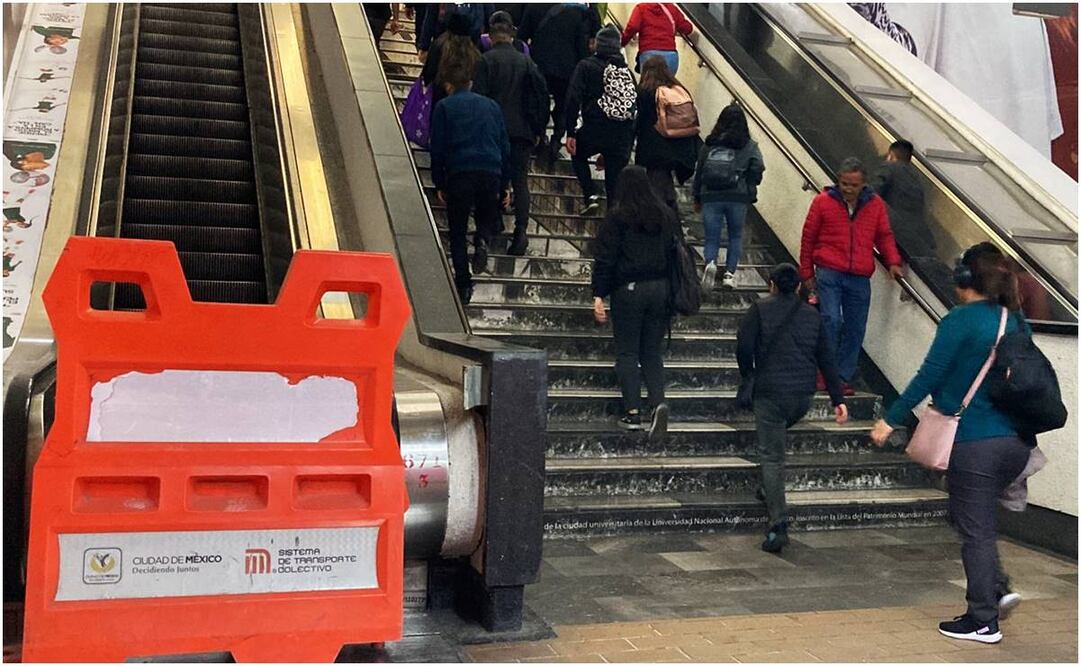 Usuarios tienen miedo de usar las escaleras eleéctricas del Metro Polanco. Foto: Gaspar Betancourt/ EL UNIVERSAL