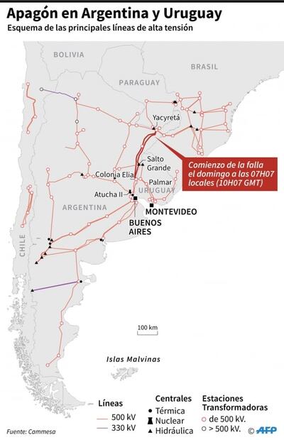 Regresa la luz a Argentina, Uruguay y Paraguay tras apagón masivo en Sudamérica