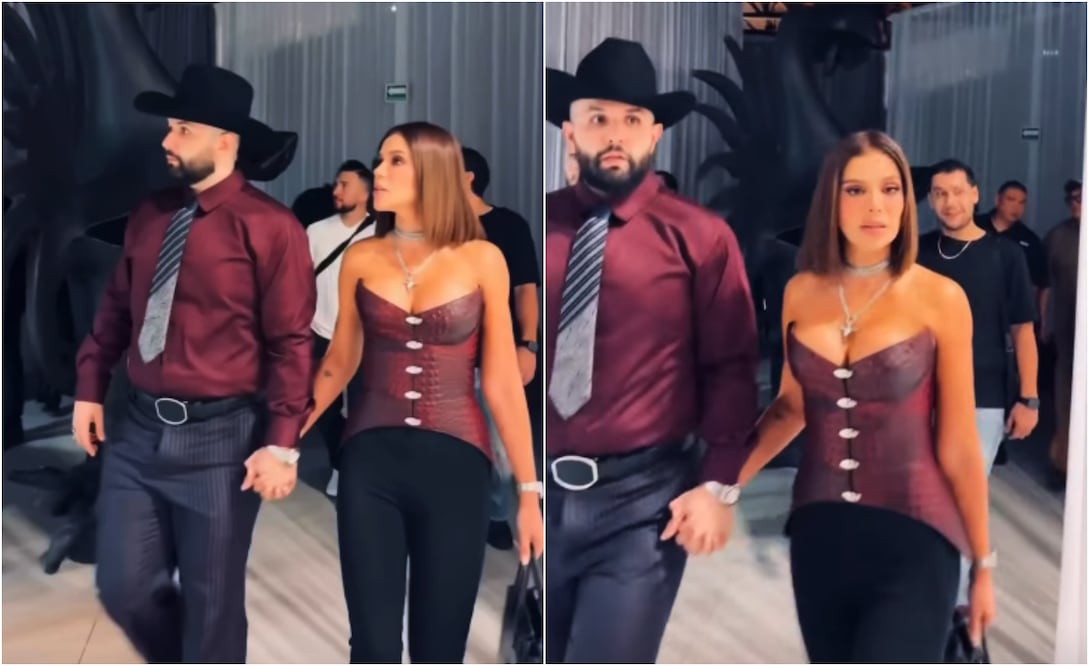 Carín León y Meylín Zúñiga, novia del cantante, durante la presentación de "Muda", su nuevo disco.
Fotos: Instagram, vía @meylinzuniga