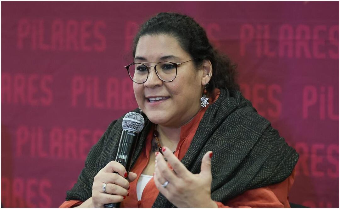 Lenia Batres asiste a la sesión informativa sobre la Reforma Judicial y su impacto social en Pilares de Coyoacán. Foto: Diego Simón/EL UNIVERSAL