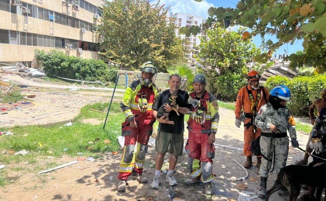 Ejército rescata con vida a perrita "Sarita" entre los escombros en Venezuela tras terremotos del pasado 24 de junio (02/07/2026). Foto: Especial