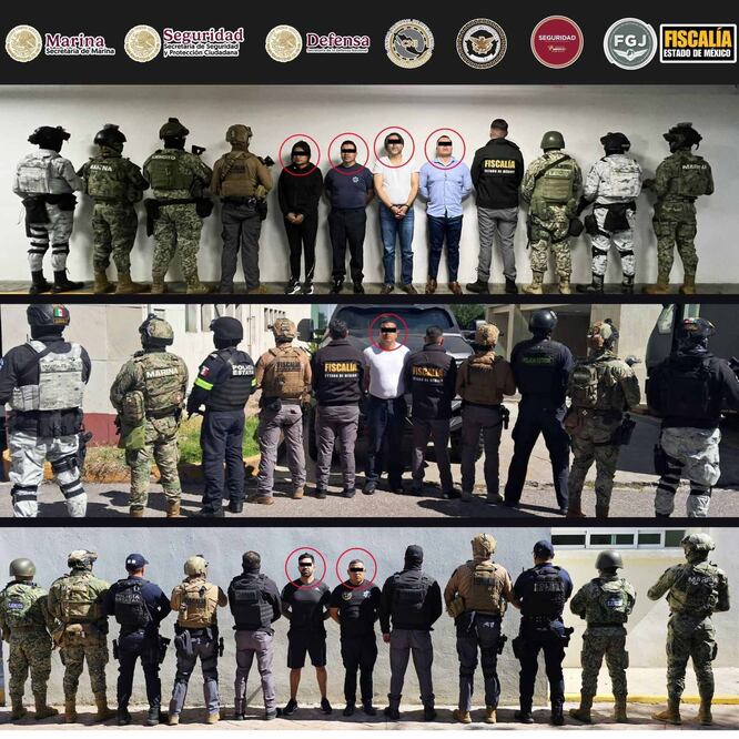 Detenidos por Operativo Enjambre en Edomex. Foto: Especial