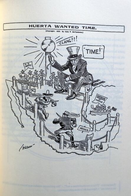 Entre 1911 y 1923, McCutcheon dibujó cerca de 200 caricaturas sobre el movimiento armado en México, al que describió como “la insurrección de los bárbaros” (IMÁGENES TOMADAS DEL LIBRO: “IMPERIO, REVOLUCIÓN Y CARICATURAS. EL MÉXICO BÁRBARO DE JOHN T. MCCU)