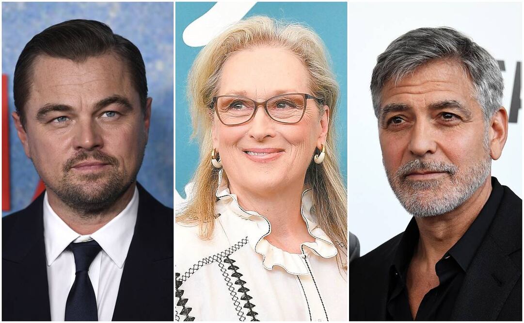 Meryl Streep, Leonardo DiCaprio y George Clooney unen esfuerzos económicos. Fotos: EFE y AP.
