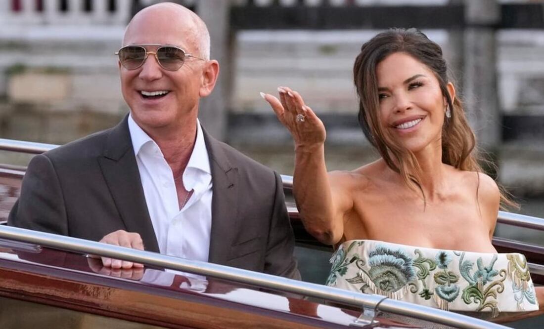 Jeff Bezos y Lauren Sánchez se casaron en Venecia. Foto: AP