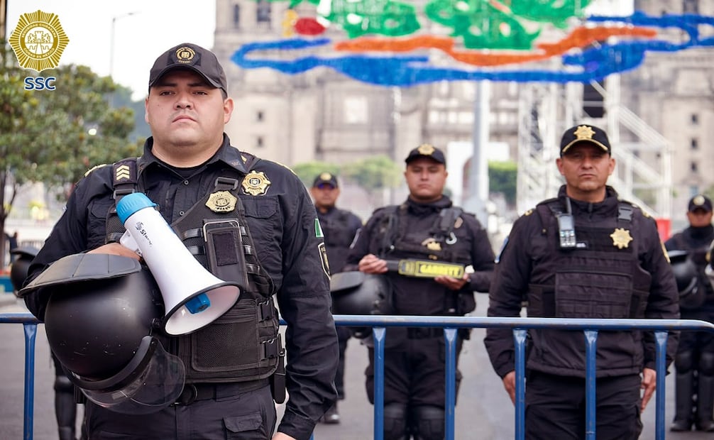 SSC implementa operativo para resguardar Zócalo este 15 de septiembre. Foto. SSC de la CDMX