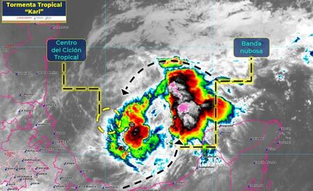 Este jueves habrá lluvias intensas en Veracruz, Tabasco y Chiapas por la tormenta tropical “Karl”