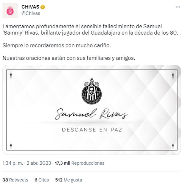 Tuit de Chivas - Foto: Especial