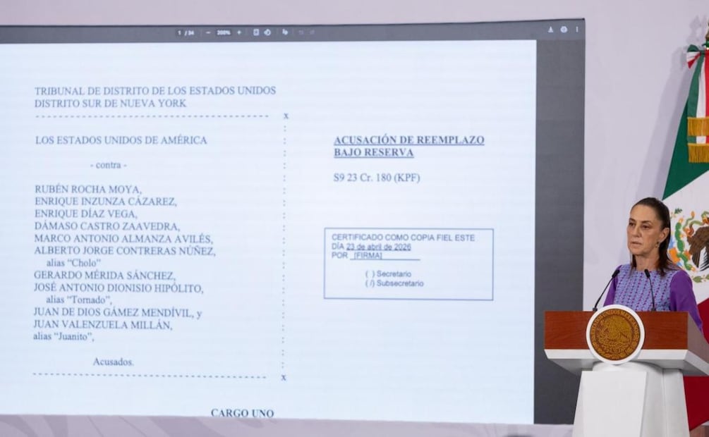 Presidenta Claudia Sheinbaum durante su conferencia de prensa desde Palacio Nacional (30/04/2026). Foto: Hugo Salvador / EL UNIVERSAL