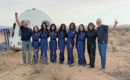 Tripulación femenina va a los límites del espacio con Blue Origin