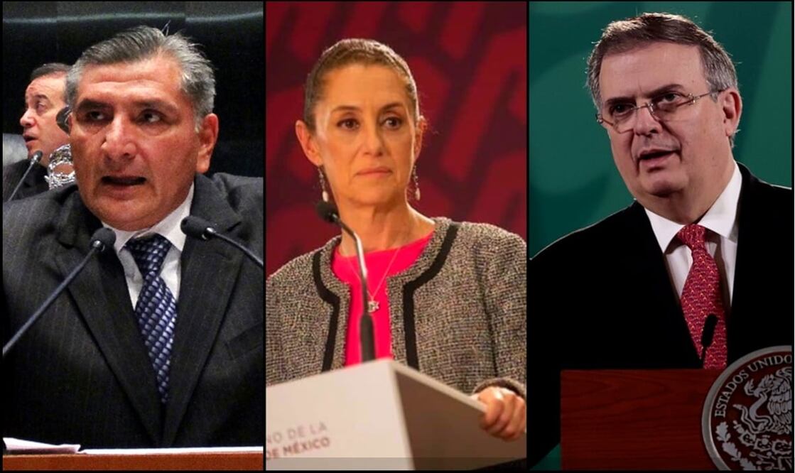 Adán Augusto López, Claudia Sheinbaum y Marcelo Ebrard. Foto: especial