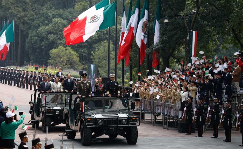 La presidenta Claudia Sheinbaum en la conmemoración del 178 Aniversario de la Gesta Heroica de los Niños Héroes de Chapultepec en el Altar a la Patria el 13 de septiembre de 2026. Foto: Diego Simón Sánchez/ EL UNIVERSAL